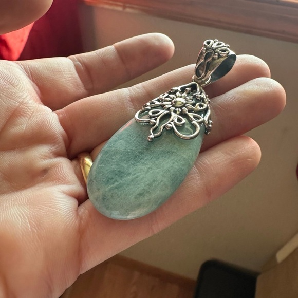 Doug Paulus Aquamarine Sterling Silver LARGE Pendant - Picture 11 of 12